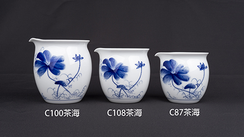 手繪青花-C87無耳茶海［荷花］
