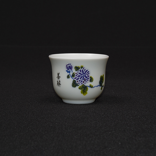 無光白G128飲杯(菊花)