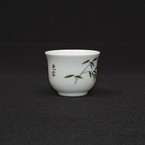 無光白G128飲杯(竹花)