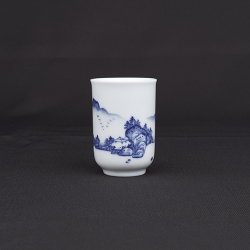 手繪青花-S105聞杯［山水］