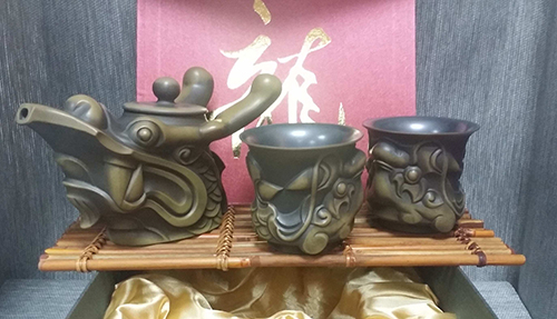 龍首茶組-窯變 (1壺2杯)