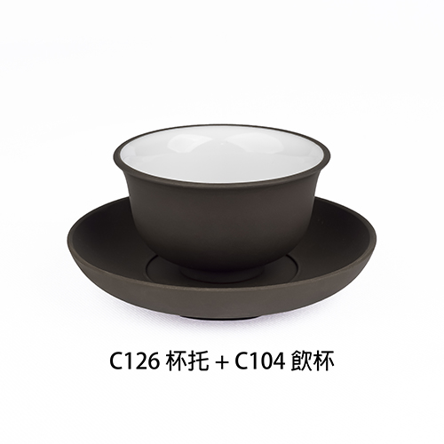 C126圓杯托［紫砂］
