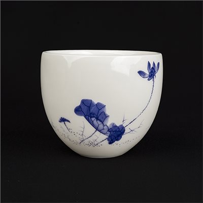 牙白藍荷K03水杯