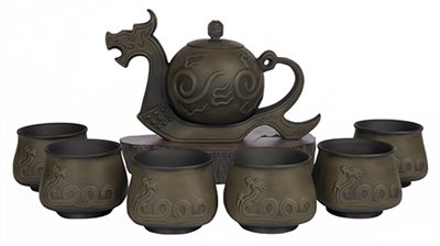 千禧龍茶組 窯變 (1壺6杯)