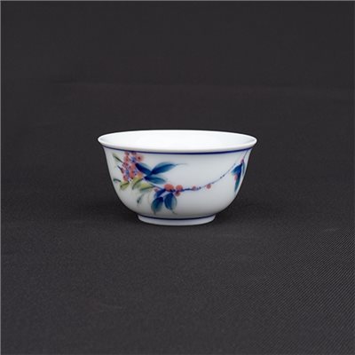 手繪青花-S106飲杯［採花鳥］［早期杯］