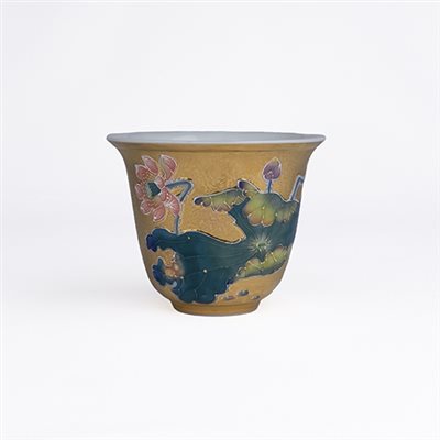 鎏金浮雕-A157飲杯［荷花］