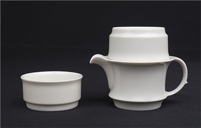 牙白竹節簡易泡茶組
