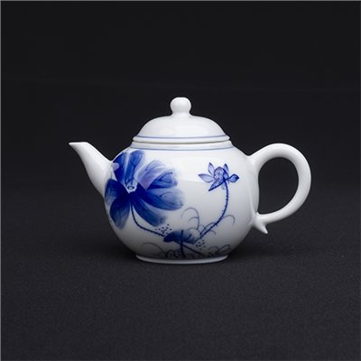 手繪青花-R24小鳳仙壺 ［荷花］