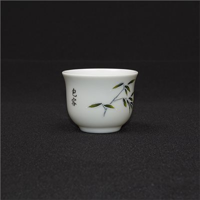 無光白G128飲杯(竹花)