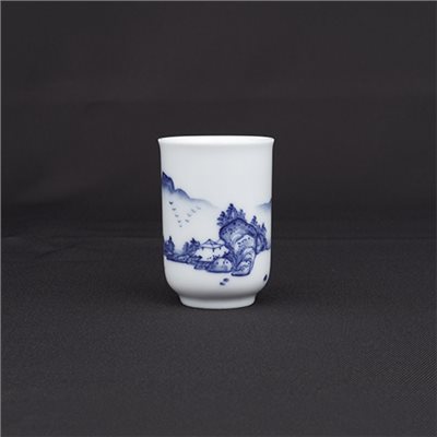 手繪青花-S105聞杯［山水］