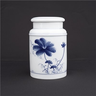 手繪青花-C37茶罐［荷花］