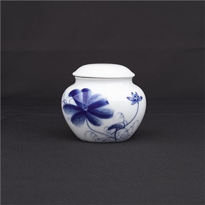 手繪青花-HT66茶罐［荷花］