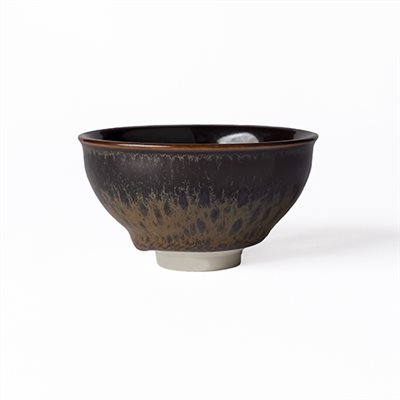 31、C110黑底豹紋天目杯